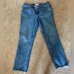 Abercrombie CURVE LOVE Mid rise 90s straight jeans size 32 LONG